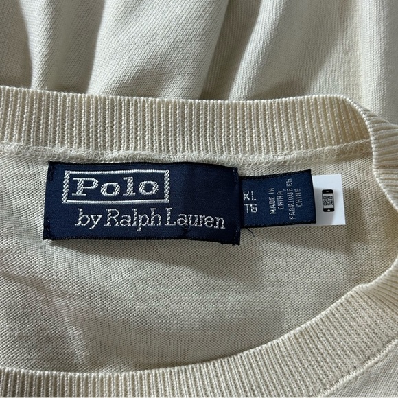 POLO Ralph Lauren Women's Crewneck Sweater Cotton Cream Size XL - Picture 2 of 6